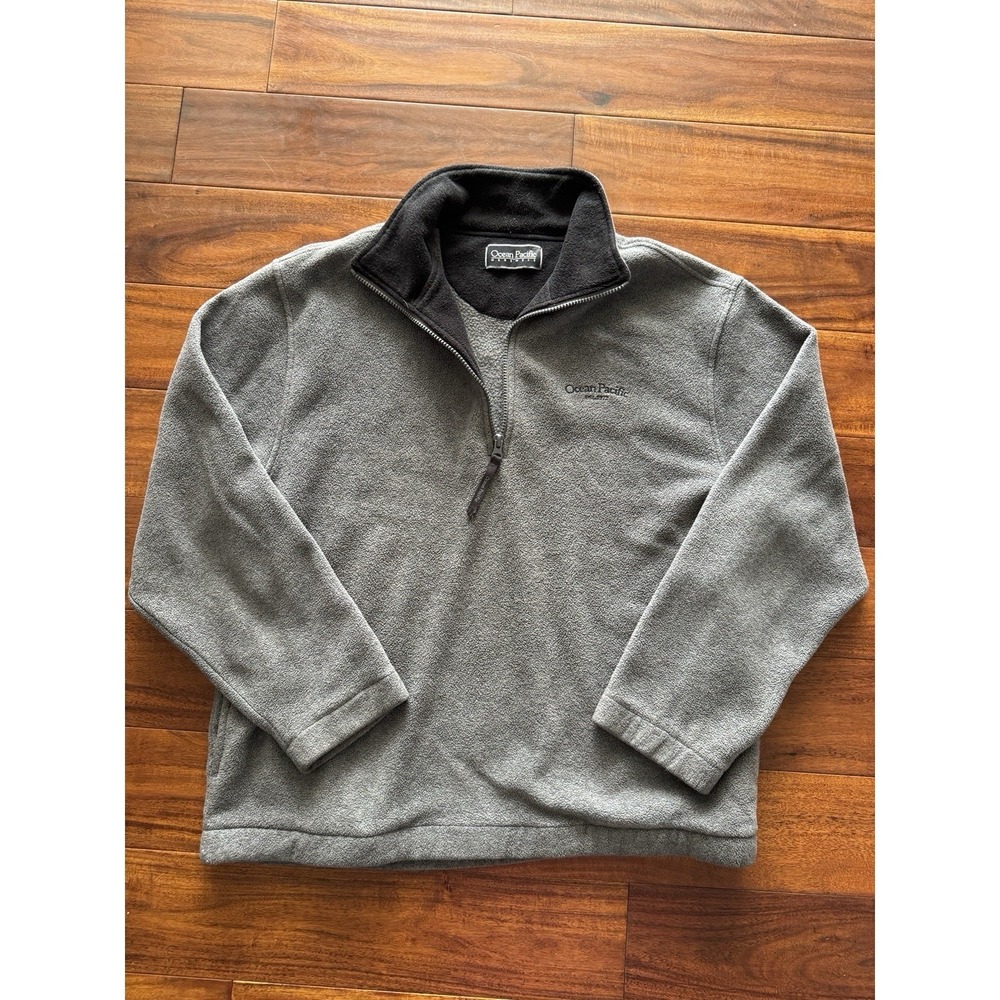 Ocean Pacific Men's Gray Fleece 1/4 Zip Pullover Size XL
